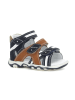 Bartek Leren enkelsandalen donkerblauw/lichtbruin