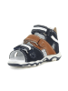 Bartek Leren enkelsandalen donkerblauw/lichtbruin