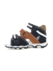 Bartek Leren enkelsandalen donkerblauw/lichtbruin