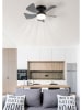 Globo lighting LED-Deckenventilator "Hinea" in Schwarz - (H)13 x Ø 40,6 cm