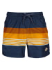 Barts Badeshorts "Pacose" in Dunkelblau/ Orange/ Hellbraun