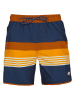 Barts Badeshorts "Pacose" in Dunkelblau/ Orange/ Hellbraun