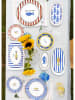 Hermia 2-delige set: serveerplateaus wit/blauw - (L)21 x (B)12 cm