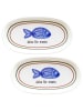 Hermia 2-delige set: serveerplateaus wit/blauw - (L)21 x (B)12 cm