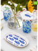 Hermia 2er-Set: Servierplatten in Weiß/ Blau - (L)26 x (B)14 cm
