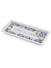 Hermia Serveerplateau wit/blauw/geel - (L)35 x (B)16 cm