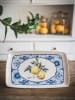 Hermia Serveerplateau wit/blauw/geel - (L)34 x (B)25 cm