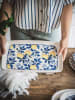 Hermia Serveerplateau wit/blauw/geel - (L)34 x (B)25 cm
