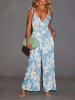 Milan Kiss Jumpsuit in Hellblau/ Weiß