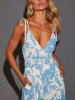 Milan Kiss Jumpsuit in Hellblau/ Weiß