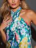 Milan Kiss Jurk turquoise/lichtroze/geel