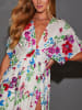 Milan Kiss Jurk wit/groen/blauw