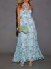 Milan Kiss Kleid in Hellblau/ Weiß/ Lila