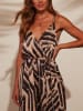 Milan Kiss Jumpsuit in Braun/ Beige