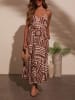 Milan Kiss Kleid in Hellbraun/ Creme