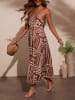 Milan Kiss Kleid in Hellbraun/ Creme