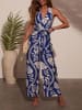 Milan Kiss Jumpsuit in Blau/ Weiß