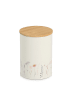 Zeller Voorraadpot "Flowers" crème - (H)16 x Ø 11 cm