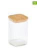 Zeller 2er-Set: Vorratsgläser in Transparent/ Hellbraun - (H)15,5 x Ø 10 cm