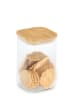 Zeller 2-delige set: voorraadglazen transparant/lichtbruin - (H)15,5 x Ø 10 cm