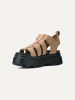UGG Skórzane sandały "Cora" w kolorze beżowym