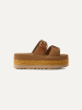 UGG Skórzane klapki "Aubrey" w kolorze jasnobrązowym