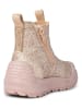 WODEN Chelseaboots "Silja Glitter" beige/goudkleurig
