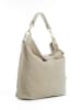 Mia Tomazzi Skórzany shopper bag "Niguarda" w kolorze beżowym - 42 x 38 x 17 cm