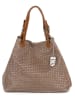 Lucca Baldi Leren handtas "Fosdinovo" taupe - (B)37 x (H)45 x (D)15 cm