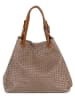 Lucca Baldi Leren handtas "Fosdinovo" taupe - (B)37 x (H)45 x (D)15 cm