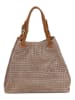 Lucca Baldi Leren handtas "Fosdinovo" taupe - (B)37 x (H)45 x (D)15 cm