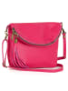 Lucca Baldi Leder-Umhängetasche "Cetona" in Pink - (B)24 x (H)18 x (T)4 cm