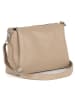 Lucca Baldi Leder-Umhäbgetasche "Melfi" in Beige - (B)26 x (H)19 x (T)9 cm