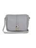 Pia Sassi Leder-Umhängetasche "Monte Avella"  in Grau - (B)25 x (H)23 x (T)7 cm