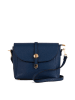 Pia Sassi Leder-Umhängetasche "La Marmora" in Dunkelblau - (B)25 x (H)19 x (T)8 cm