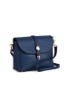 Pia Sassi Leder-Umhängetasche "La Marmora" in Dunkelblau - (B)25 x (H)19 x (T)8 cm