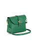 Pia Sassi Leder-Umhängetasche "La Marmora" in Grün - (B)25 x (H)19 x (T)8 cm