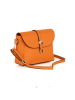 Pia Sassi Leder-Umhängetasche "La Marmora" in Orange - (B)25 x (H)19 x (T)8 cm