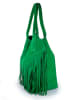 Lia Biassoni Leder-Schultertasche "Alpenzu" in Grün - (B)36 x (H)41 x (T)14 cm