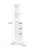 IDOMYA Essentials Badezimmerregal in Weiß - (B)15,2 x (H)136 x (T)33 cm