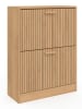 IDOMYA Essentials Schuhschrank "Faustine" in Hellbraun - (B)60 x (H)80 x (T)24 cm