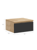 IDOMYA Essentials 2er-Set: Nachttische "Tom" in Hellbraun/ Schwarz - (B)40 x (H)18 x (T)30 cm