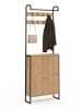 IDOMYA Essentials Garderobe "Faustine" in Hellbraun/ Schwarz - (B)63,5 x (H)180 x (T)23,5 cm