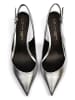 loft37 Leder-Slingpumps in Silber