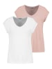 Sublevel 2er-Set: Shirts in Rosa/ Weiß