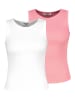 Sublevel 2er-Set: Tops in Weiß/ Rosa
