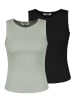 Sublevel 2er-Set: Tops in Salbei/ Schwarz