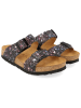 HAFLINGER Leder-Pantoletten in Schwarz/ Pink