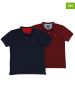 The Time of Bocha 2-delige set: poloshirts bordeaux/donkerblauw