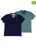The Time of Bocha 2-delige set: poloshirts turquoise/donkerblauw